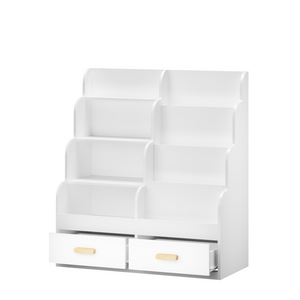 English Elm Kids Front-facing Bookcase with Two Drawers White Mdf Nursery Playroom Shelf W808P346016