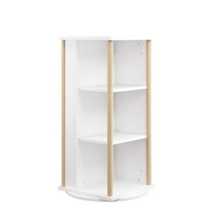 English Elm 360° Revolving Kids Bookcase with Chalkboard Panel Three Tier Wood Playroom Organizer W808P362277