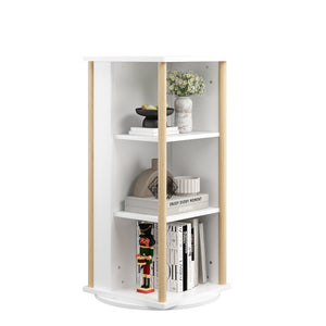 English Elm 360° Revolving Kids Bookcase with Chalkboard Panel Three Tier Wood Playroom Organizer W808P362277