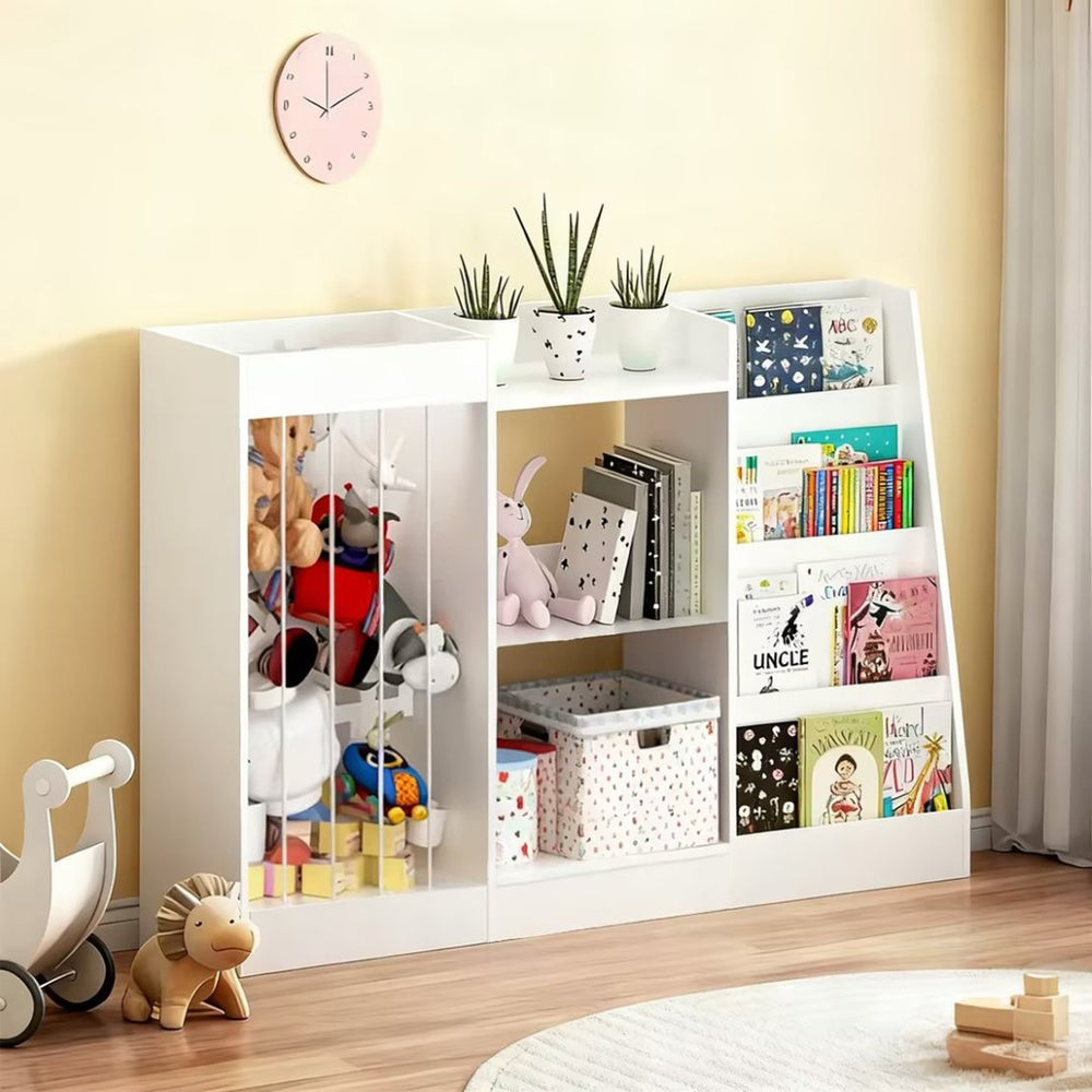 English Elm New Montessori Kids Bookshelf with Stepped Display Toy Storage and Stuffed Animal Organizer W808P379481