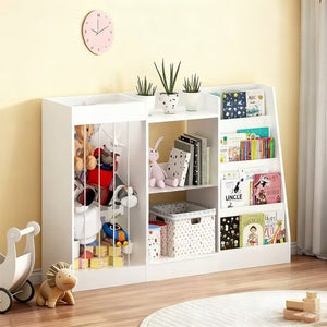 English Elm New Montessori Kids Bookshelf with Stepped Display Toy Storage and Stuffed Animal Organizer W808P379481