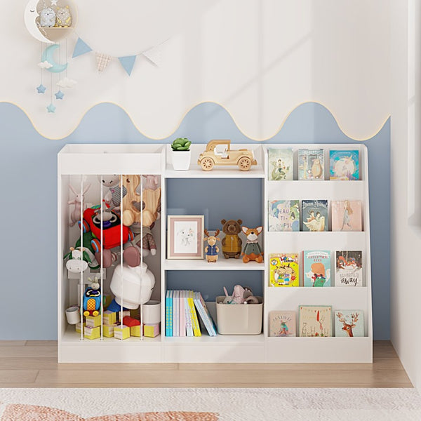 English Elm New Montessori Kids Bookshelf with Stepped Display Toy Storage and Stuffed Animal Organizer W808P379481