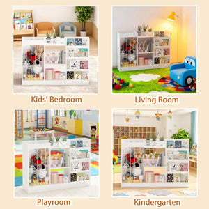 English Elm New Montessori Kids Bookshelf with Stepped Display Toy Storage and Stuffed Animal Organizer W808P379481