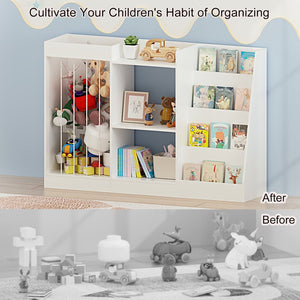 English Elm New Montessori Kids Bookshelf with Stepped Display Toy Storage and Stuffed Animal Organizer W808P379481