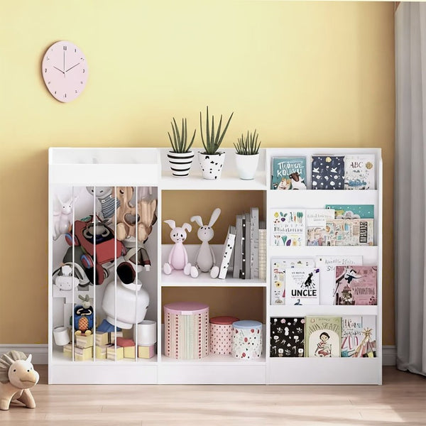 English Elm New Montessori Kids Bookshelf with Stepped Display Toy Storage and Stuffed Animal Organizer W808P379481