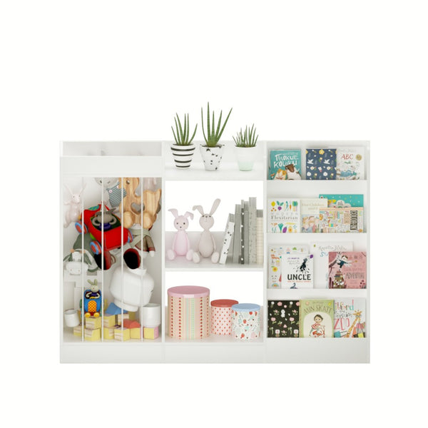 English Elm New Montessori Kids Bookshelf with Stepped Display Toy Storage and Stuffed Animal Organizer W808P379481