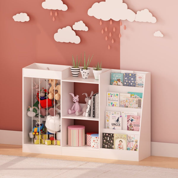 English Elm New Montessori Kids Bookshelf with Stepped Display Toy Storage and Stuffed Animal Organizer W808P379481