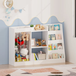 English Elm New Montessori Kids Bookshelf with Stepped Display Toy Storage and Stuffed Animal Organizer W808P379481