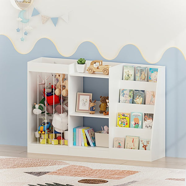English Elm New Montessori Kids Bookshelf with Stepped Display Toy Storage and Stuffed Animal Organizer W808P379481