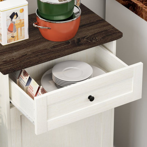English Elm 10 Gallon Tilt Out Wood Trash Cabinet with Drawer Freestanding Kitchen Storage W808P379485