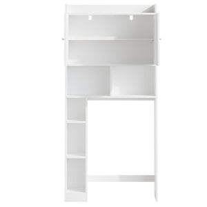 English Elm Over-the-toilet Cabinet Mdf Freestanding Bathroom Organizer with Open Shelving White Finish W808P389332