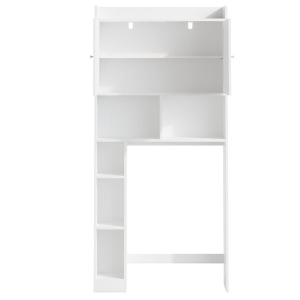 English Elm Over-the-toilet Cabinet Mdf Freestanding Bathroom Organizer with Open Shelving White Finish W808P389332