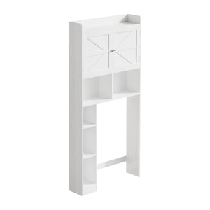 English Elm Over-the-toilet Cabinet Mdf Freestanding Bathroom Organizer with Open Shelving White Finish W808P389332