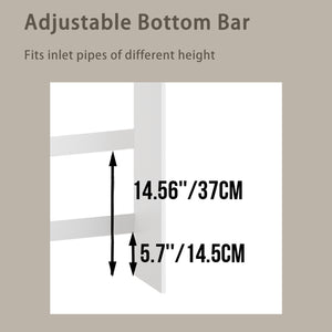 English Elm Over-the-toilet Cabinet Mdf Freestanding Bathroom Organizer with Open Shelving White Finish W808P389332
