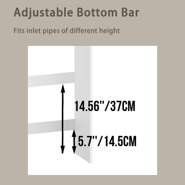 English Elm Over-the-toilet Cabinet Mdf Freestanding Bathroom Organizer with Open Shelving White Finish W808P389332