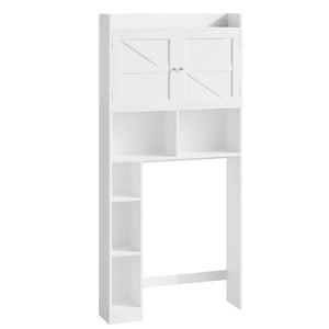 English Elm Over-the-toilet Cabinet Mdf Freestanding Bathroom Organizer with Open Shelving White Finish W808P389332