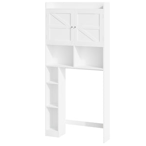 English Elm Over-the-toilet Cabinet Mdf Freestanding Bathroom Organizer with Open Shelving White Finish W808P389332