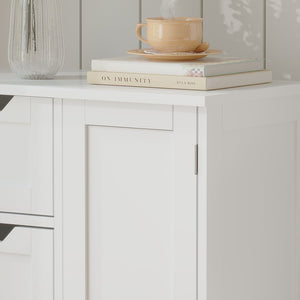 English Elm Bathroom Freestanding Cabinet with Four Drawers Mdf Organizer for Narrow Spaces W808P390790