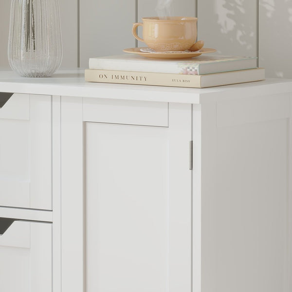 English Elm Bathroom Freestanding Cabinet with Four Drawers Mdf Organizer for Narrow Spaces W808P390790