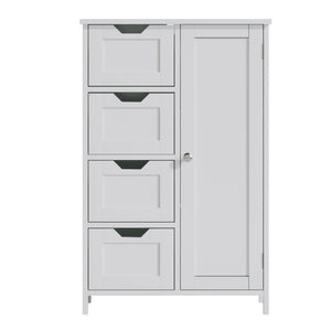 English Elm Bathroom Freestanding Cabinet with Four Drawers Mdf Organizer for Narrow Spaces W808P390790