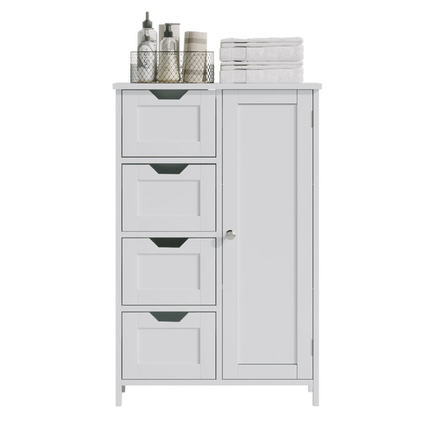 English Elm Bathroom Freestanding Cabinet with Four Drawers Mdf Organizer for Narrow Spaces W808P390790