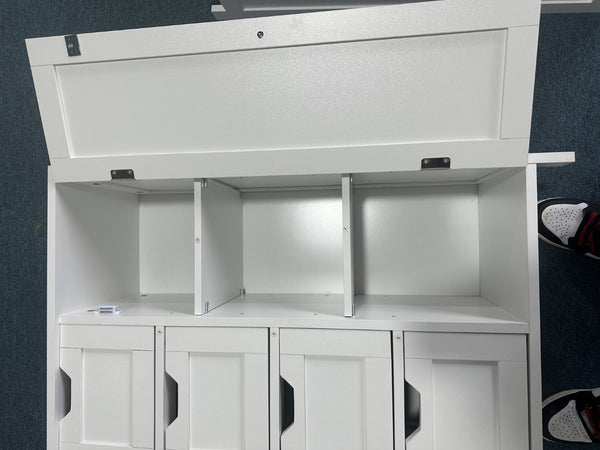 English Elm Bathroom Freestanding Cabinet with Four Drawers Mdf Organizer for Narrow Spaces W808P390790