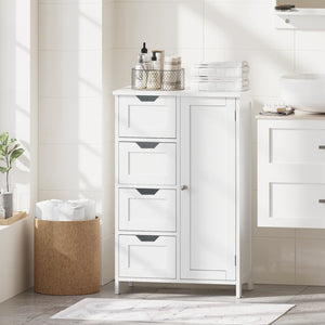 English Elm Bathroom Freestanding Cabinet with Four Drawers Mdf Organizer for Narrow Spaces W808P390790