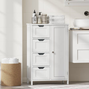 English Elm Bathroom Freestanding Cabinet with Four Drawers Mdf Organizer for Narrow Spaces W808P390790