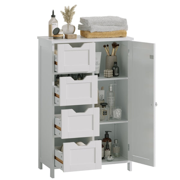 English Elm Bathroom Freestanding Cabinet with Four Drawers Mdf Organizer for Narrow Spaces W808P390790