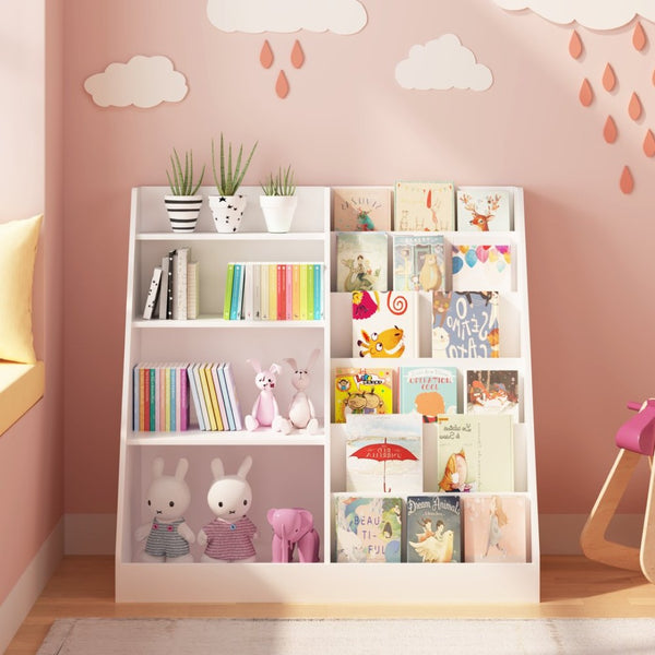 English Elm New Four Tier MDF Kids Bookcase with Toy Bin for Nursery Playroom Organization W808P391564