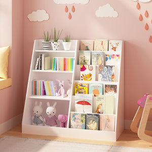 English Elm New Four Tier MDF Kids Bookcase with Toy Bin for Nursery Playroom Organization W808P391564