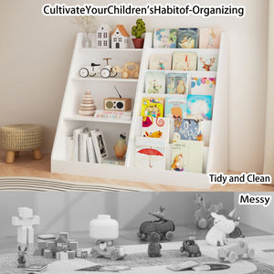 English Elm New Four Tier MDF Kids Bookcase with Toy Bin for Nursery Playroom Organization W808P391564