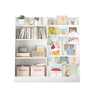 English Elm New Four Tier MDF Kids Bookcase with Toy Bin for Nursery Playroom Organization W808P391564