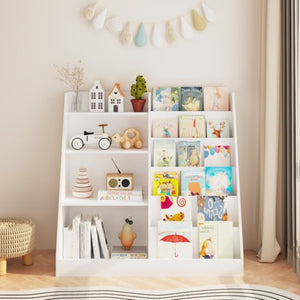 English Elm New Four Tier MDF Kids Bookcase with Toy Bin for Nursery Playroom Organization W808P391564