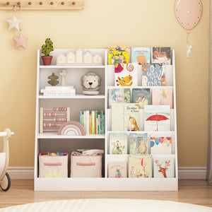 English Elm New Four Tier MDF Kids Bookcase with Toy Bin for Nursery Playroom Organization W808P391564