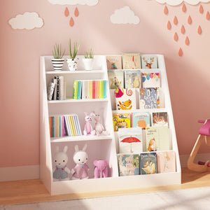 English Elm New Four Tier MDF Kids Bookcase with Toy Bin for Nursery Playroom Organization W808P391564
