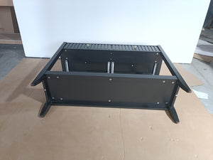 English Elm 29.53" Matte Finish Slim Wood Console Table with Drawers Open Shelf Entryway Hallway Black W808P402128