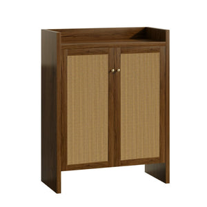 English Elm 42.5 Inch Tall Rattan Door Shoe Cabinet Six Tier Adjustable Entryway Storage Organizer W808P415447