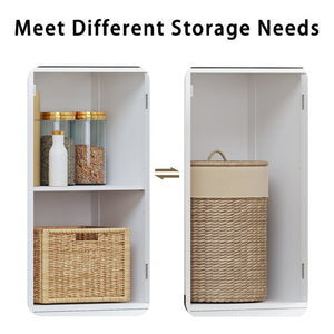English Elm 67" Tall Mdf Floor Cabinet with 2 Doors 1 Drawer Adjustable Shelves White Finish W808P420585