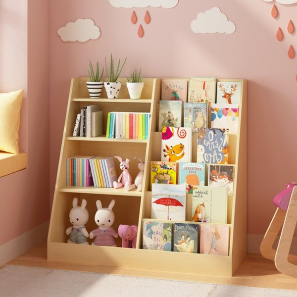 English Elm Kids Four Tier Wooden Bookcase Open Shelf Organizer for Nursery Playroom Bedroom W808P432003