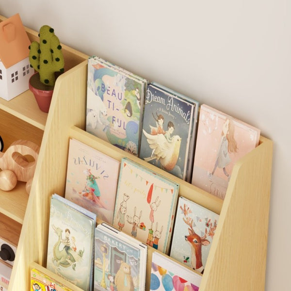 English Elm Kids Four Tier Wooden Bookcase Open Shelf Organizer for Nursery Playroom Bedroom W808P432003