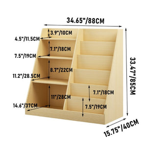 English Elm Kids Four Tier Wooden Bookcase Open Shelf Organizer for Nursery Playroom Bedroom W808P432003
