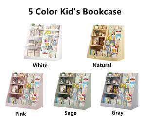 English Elm Kids Four Tier Wooden Bookcase Open Shelf Organizer for Nursery Playroom Bedroom W808P432003