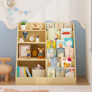 English Elm Kids Four Tier Wooden Bookcase Open Shelf Organizer for Nursery Playroom Bedroom W808P432003