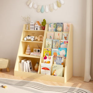 English Elm Kids Four Tier Wooden Bookcase Open Shelf Organizer for Nursery Playroom Bedroom W808P432003