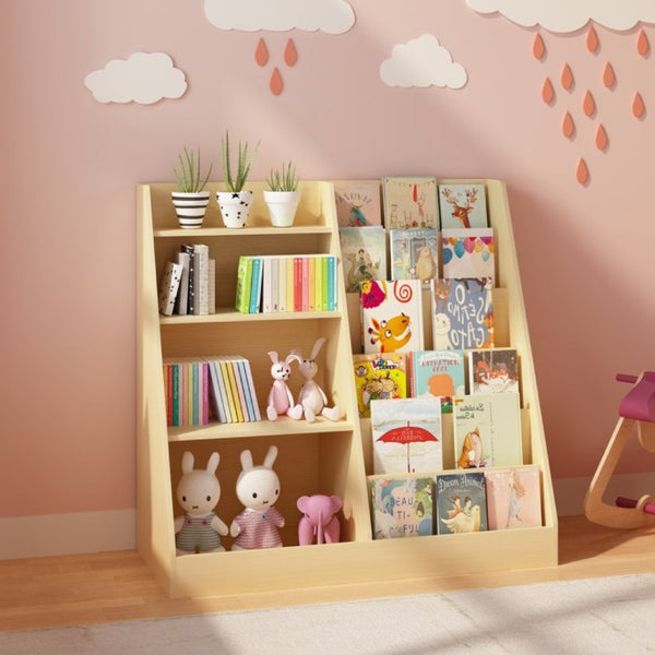 English Elm Kids Four Tier Wooden Bookcase Open Shelf Organizer for Nursery Playroom Bedroom W808P432003