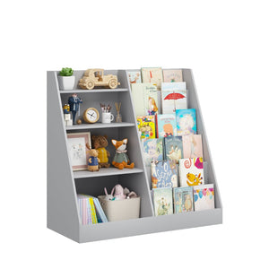 English Elm Kids Four Tier Wooden Bookcase with Toy Bin Organizer for Playroom or Nursery W808P434870