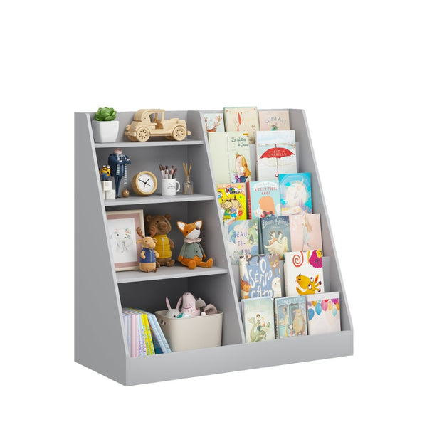 English Elm Kids Four Tier Wooden Bookcase with Toy Bin Organizer for Playroom or Nursery W808P434870