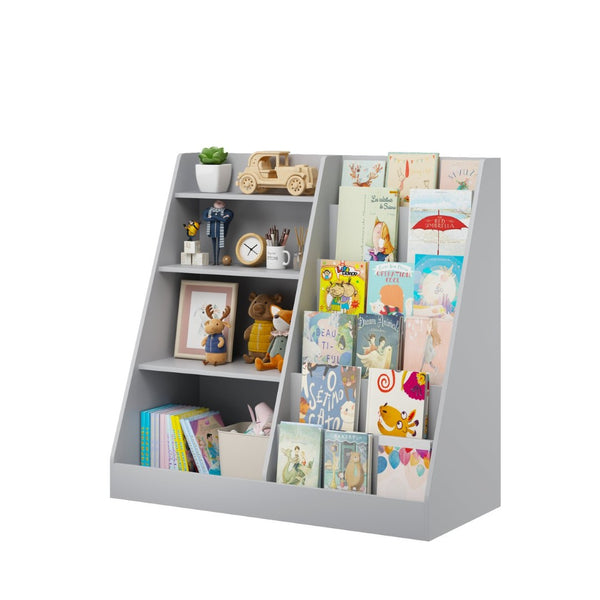 English Elm Kids Four Tier Wooden Bookcase with Toy Bin Organizer for Playroom or Nursery W808P434870