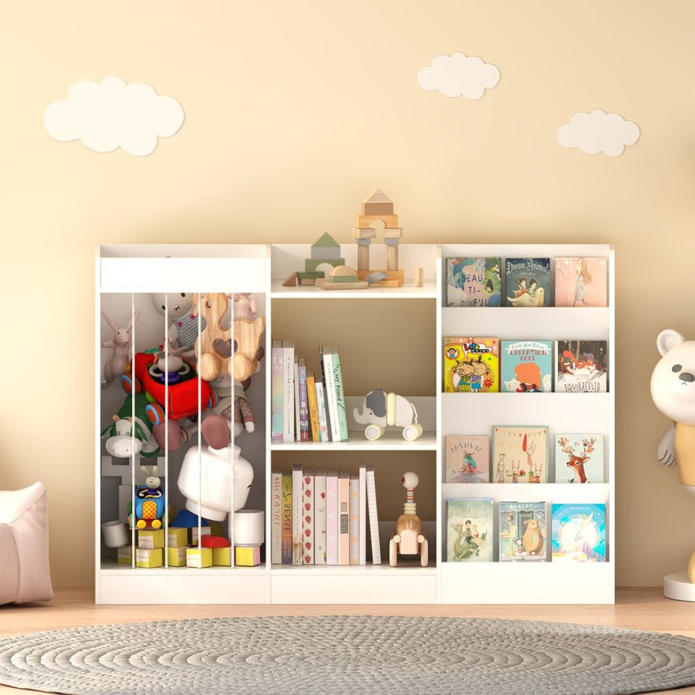 English Elm Kids Montessori Bookcase with Toy Organizer 3 Tier Forward Display Nursery Shelf W808P474633